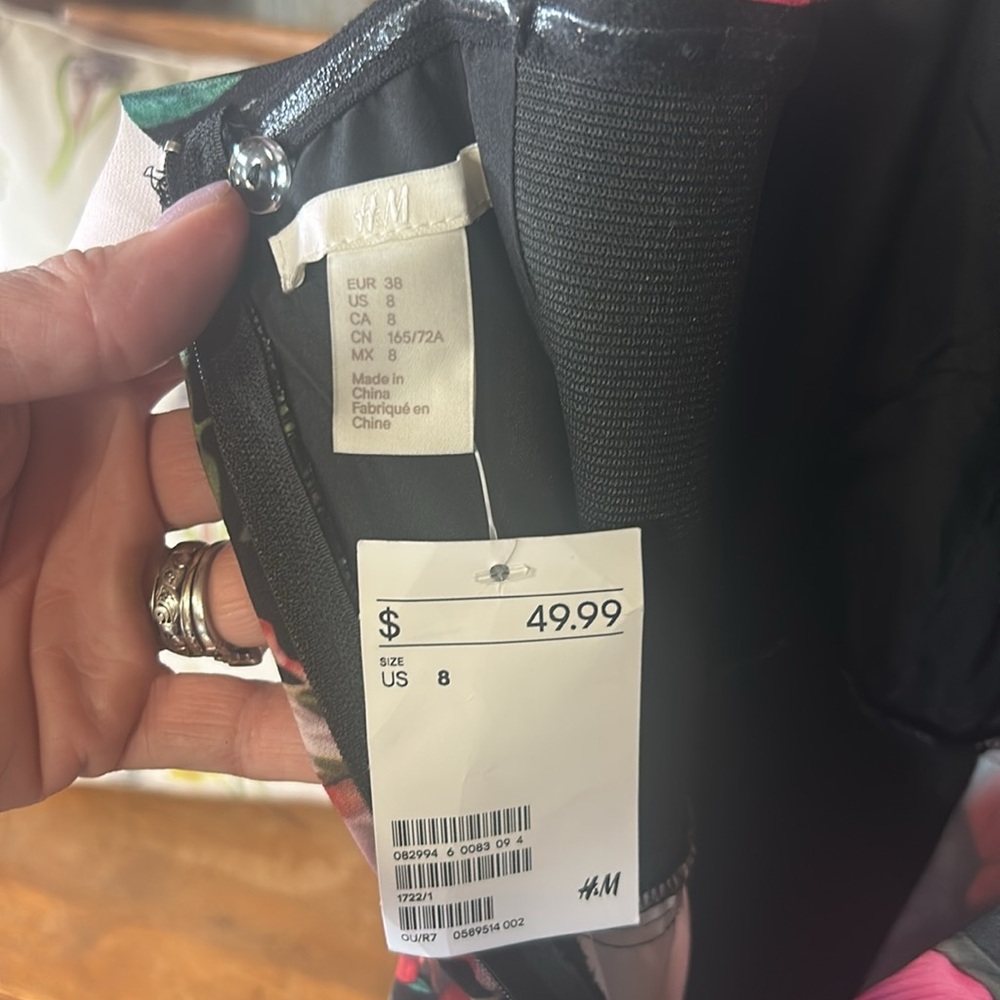 H&M Black Floral Jumpsuit with Spaghetti Straps and Ruffle - Picture 9 of 12